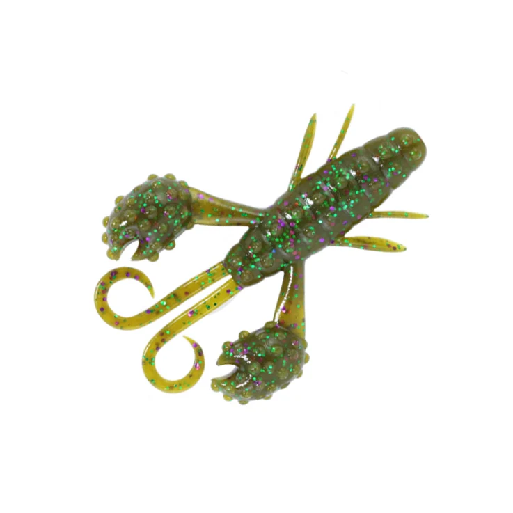 deps Beckon Craw 3.5 inch #115 Green Pumpkin Purple & Green Flake - Image 3