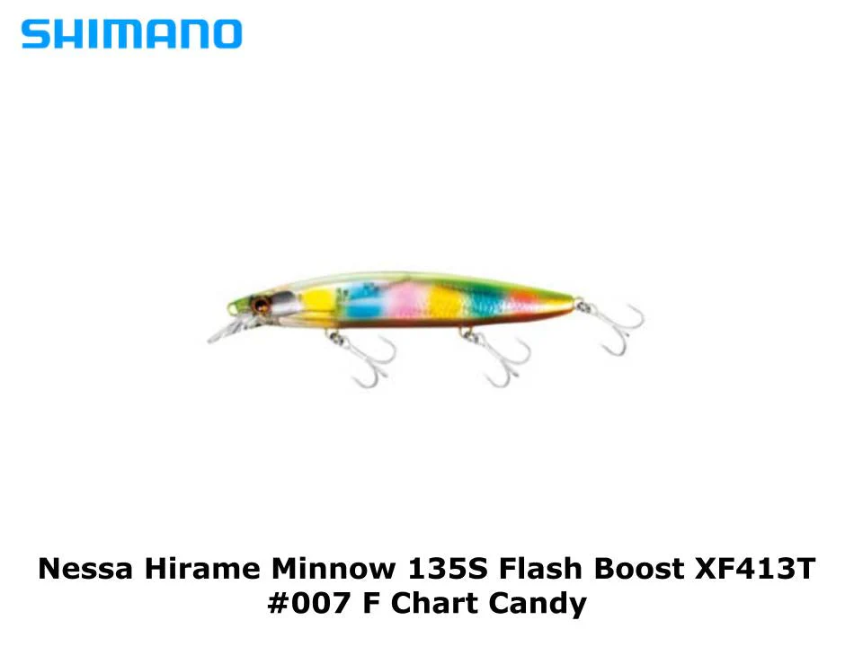 Shimano Nessa Hirame Minnow 135S Flash Boost XF413T #007 F Chart Candy