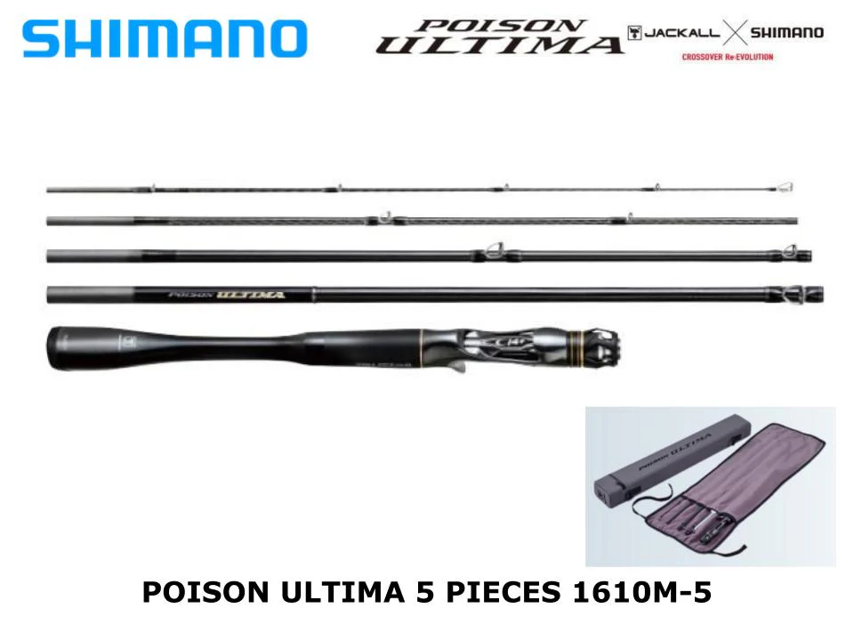 Shimano 23 Poison Ultima 5 Piece Baitcasting 1610M-5 Sic - Image 2