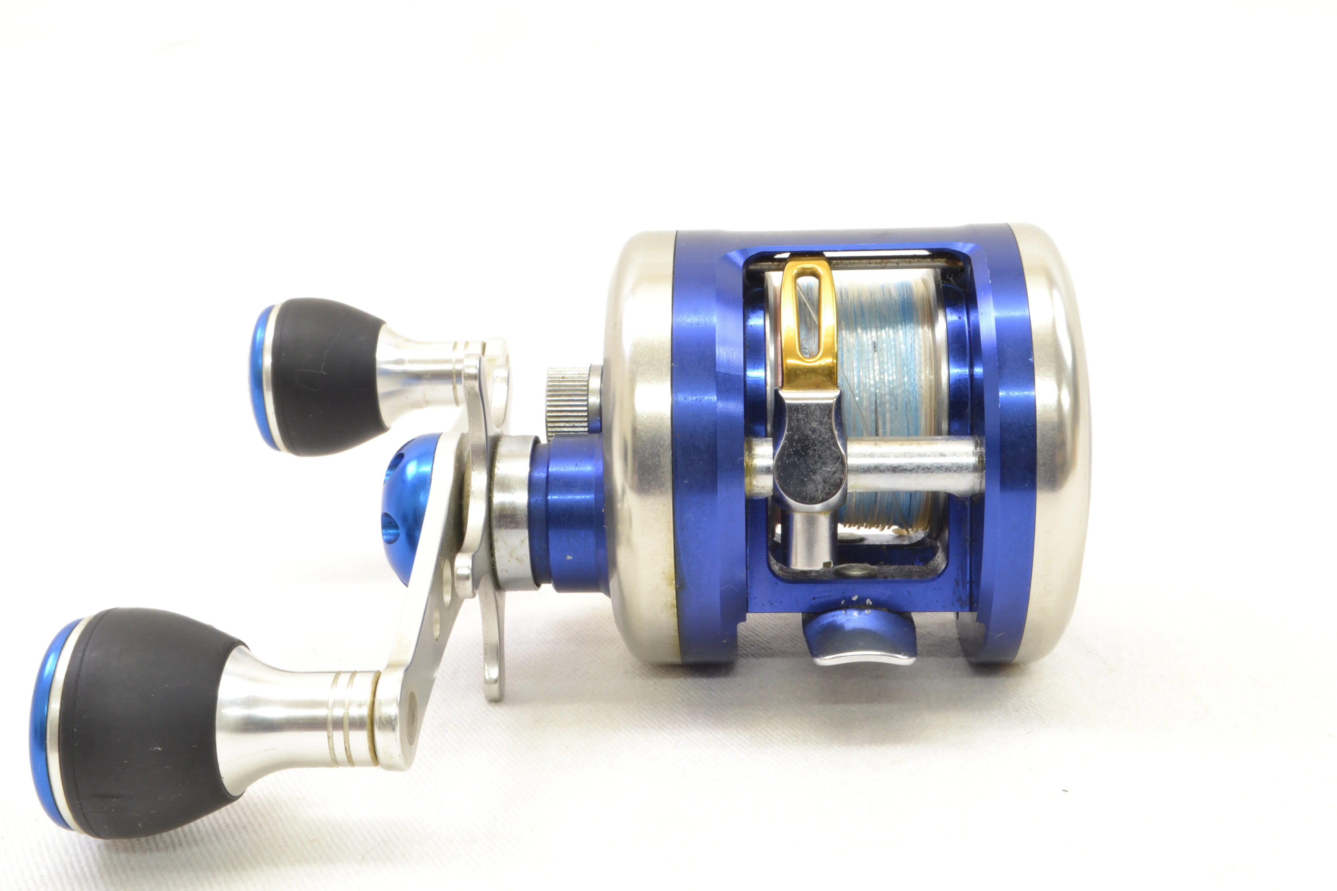 Used Daiwa Millionaire Bay Area Special 200BB Blue Backer Right 96mm Custom Handle - Image 2