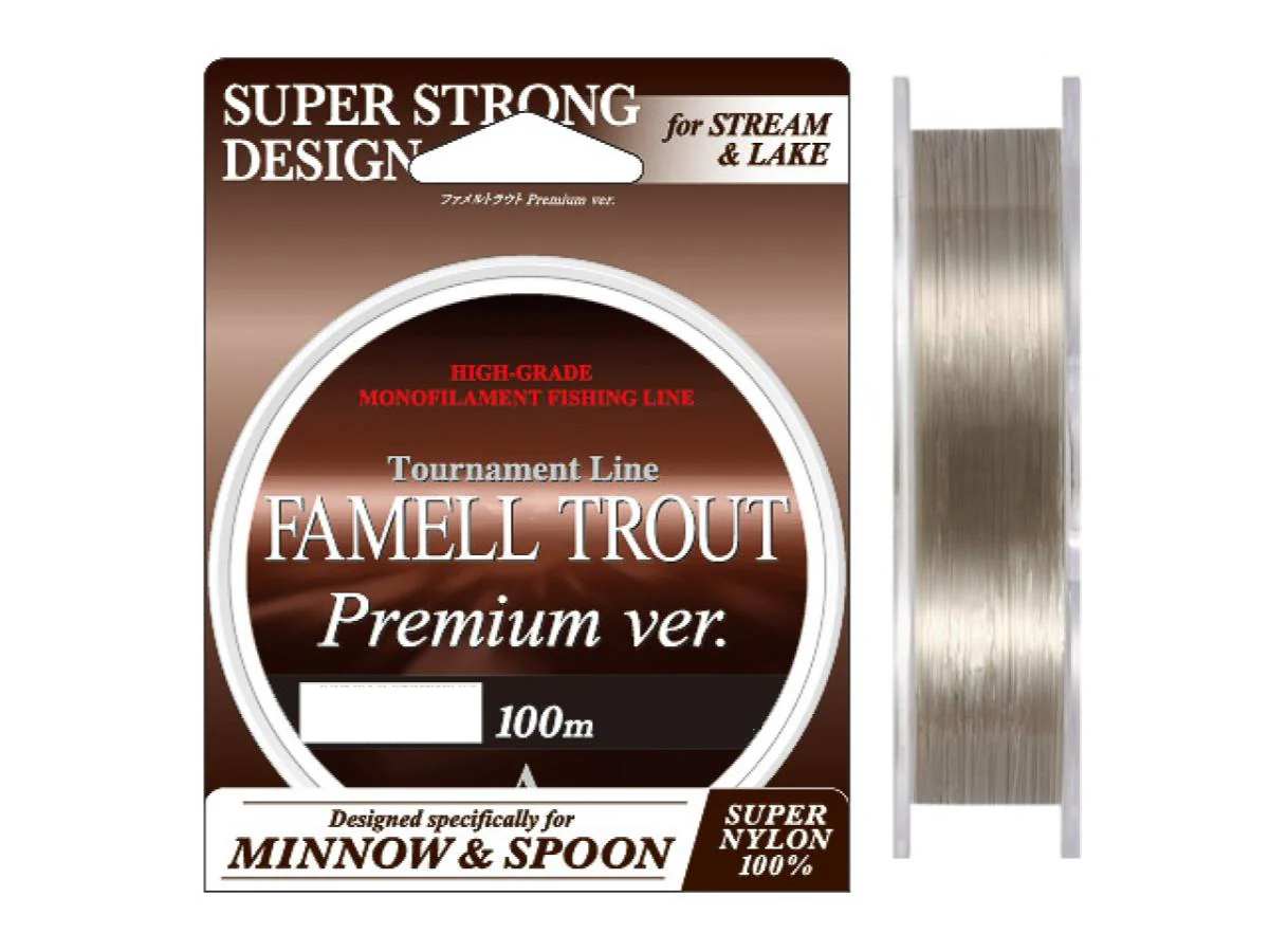 Yamatoyo Famell Trout Premium ver. 100m #1.2 7lb Titanium Brown